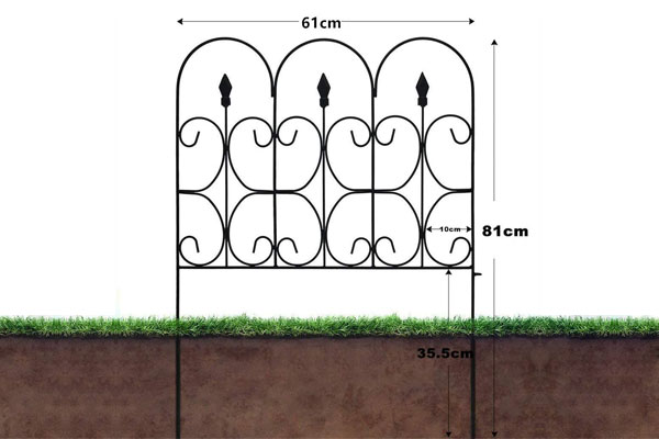 Udendørs blomsterbed Metalhegn Barrierepaneler Decor Picket Kantning